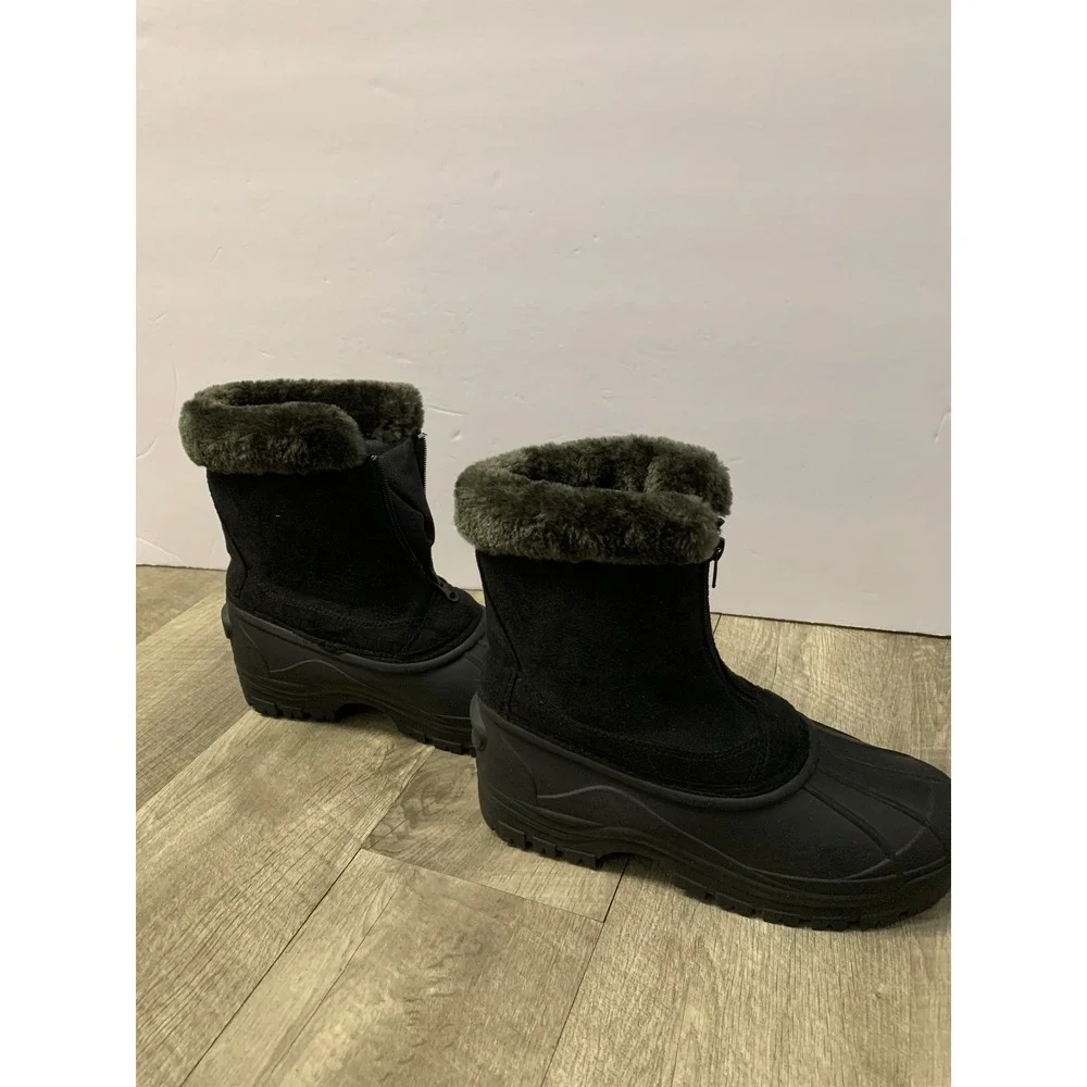 Itasca Snowslide Winter Boots 3M Thinsulate Waterproof Warm Black Fur Shoes 8